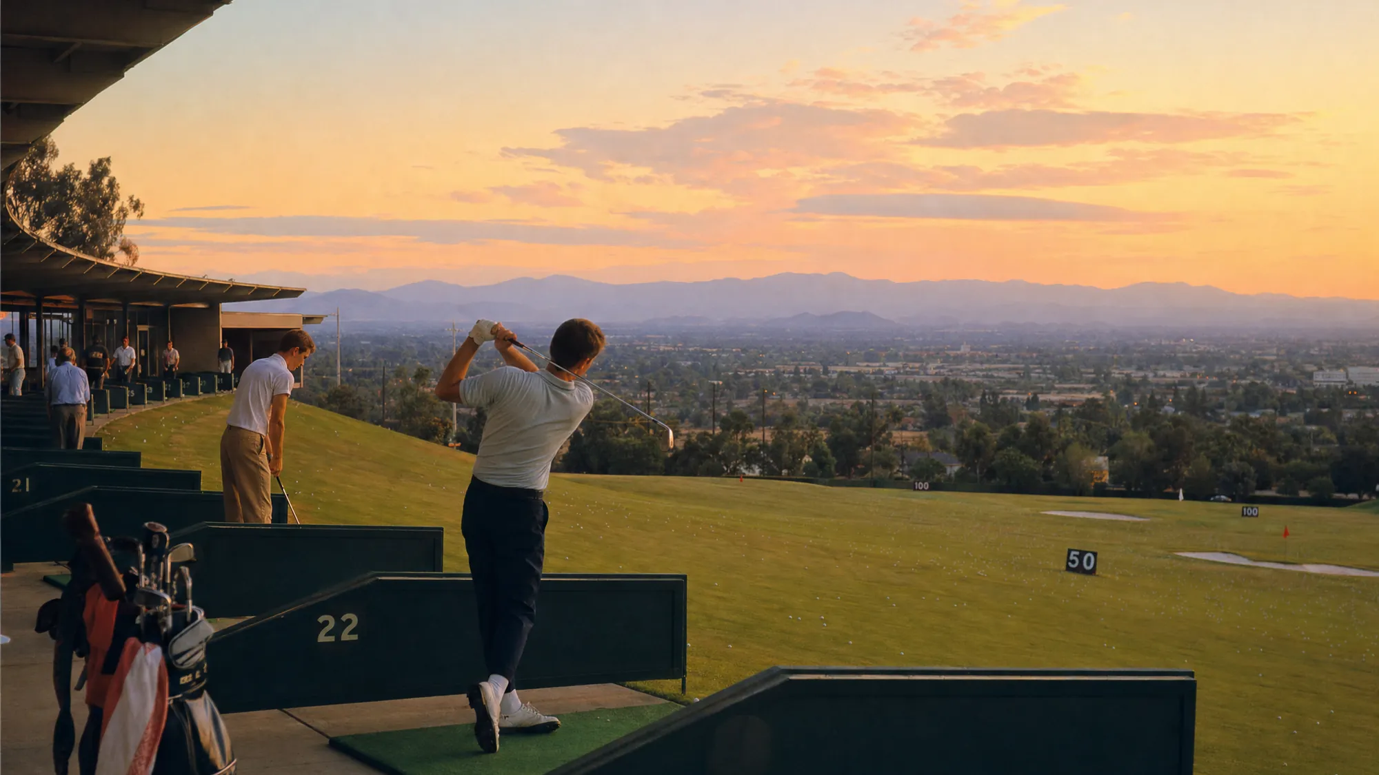 The practice range at dusk